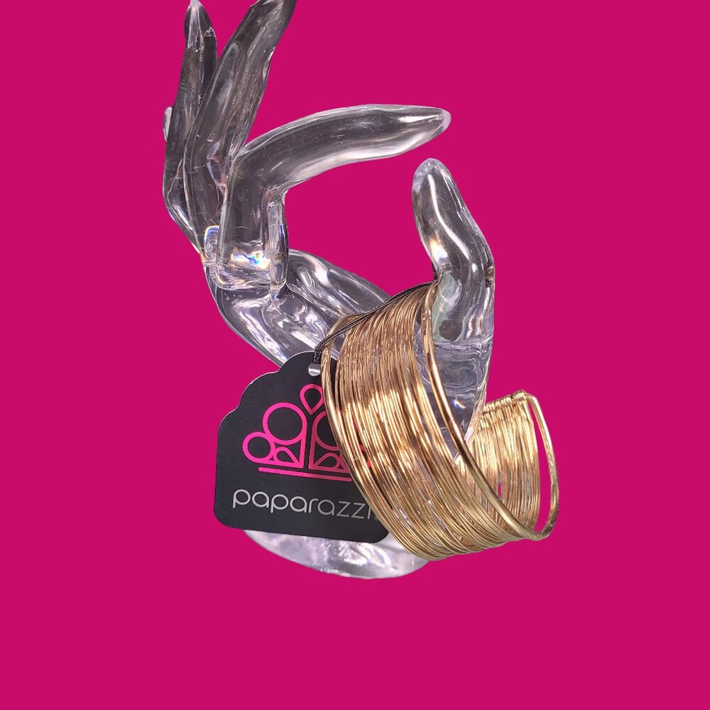 Paparazzi Gold Colored Open-Ended Wire Warrior Bracelet